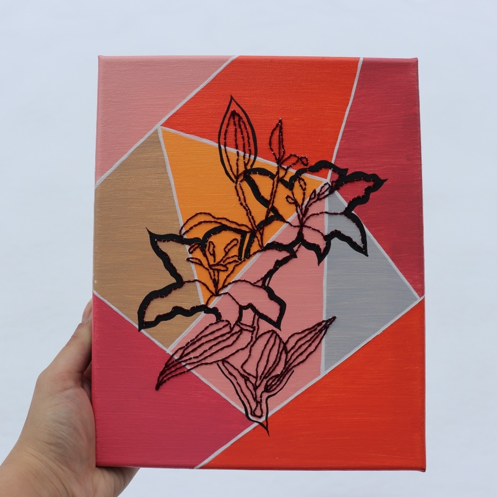 Handmade Embroider Canvas - Minimalist Line Art